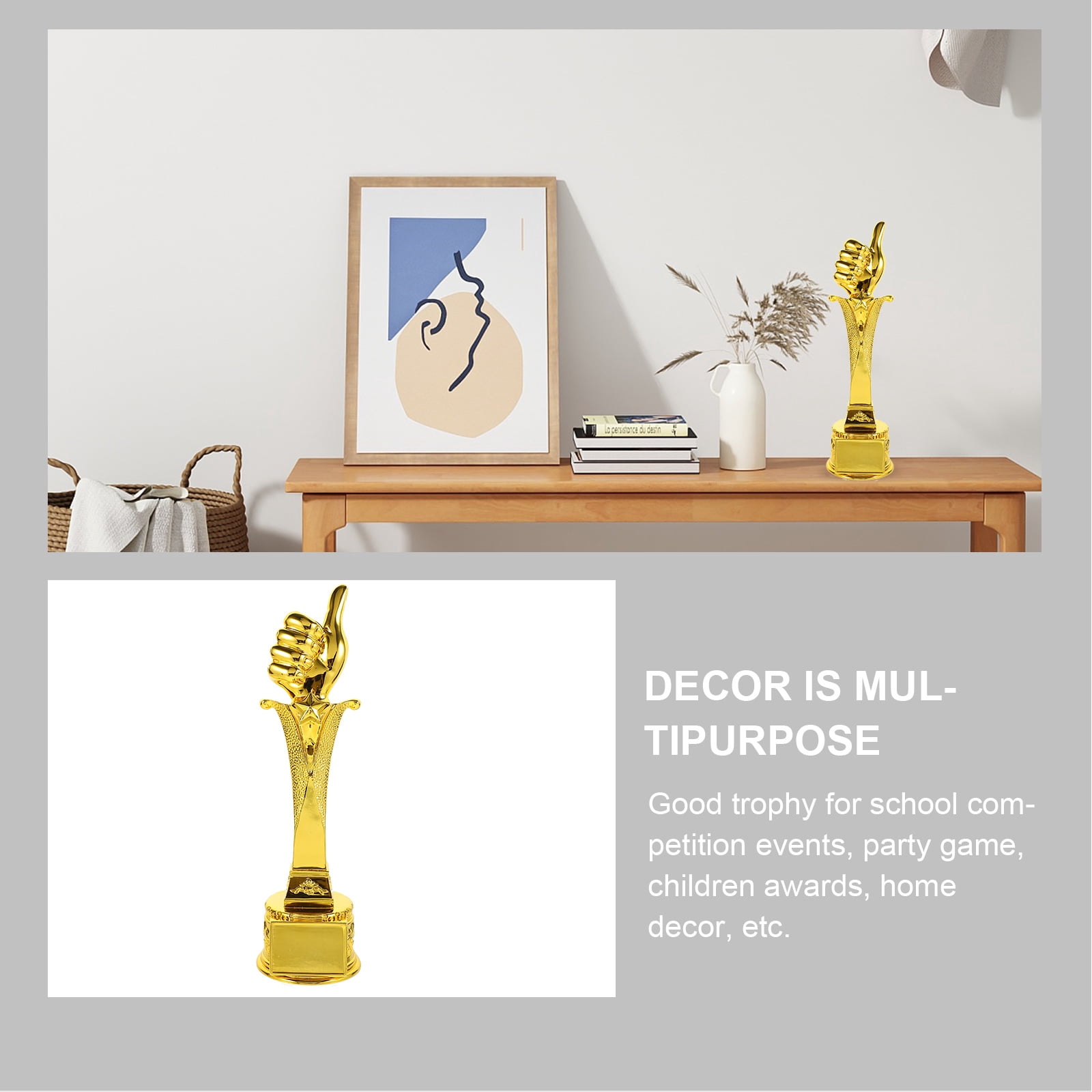 FENGGUIQU 3.5 Inch Premium Resin Participation Trophy Award Decorative Cup for Fun and Recognition
