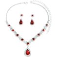 thumbnail image 1 of HELIAHO Shiny Jewelry Set 2pcs/set Waterdrop Shape Rhinestones Necklace CJ911-23054, 1 of 4