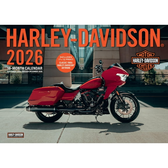 Harley-Davidson 2026 17x12: 16-Month Calendar--September 2025 Through December 2026, (Paperback)