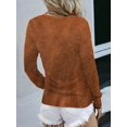 thumbnail image 2 of MORTTIC Stylish Solid Color Long Sleeve Crew Neck T-Shirt Women's Casual Tops for Spring & Fall, 2 of 3