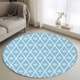 thumbnail image 2 of Minimalist Art Round Rug 4ft Washable Circle Entryway Rugs Non Slip Boho Abstract Floral Lattice Light Blue Area Rug Indoor Carpet for Bedroom Kitchen Living Room Home Office Dining Room Nursery, 2 of 9