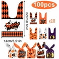thumbnail image 2 of Monebena 100 Pcs Halloween Candy Bag Halloween Rabbit Ears Packaging Bag for Pastries, Cakes, Candy Cookie Goodies Gift Favor Halloween Party Supplies M01, 2 of 8