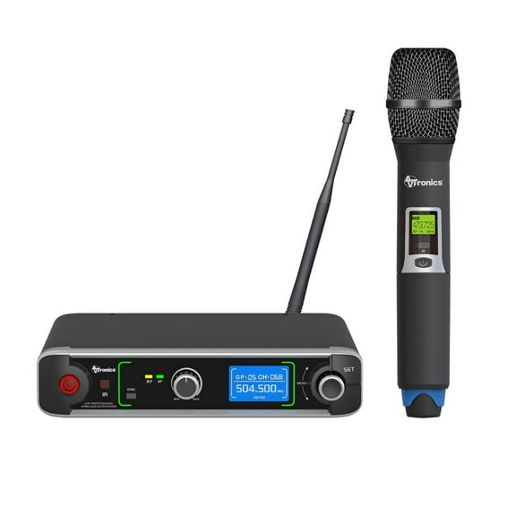 AVTronics 200 Channel Wireless Handheld Microphone System with 200 Channels, 200-Foot Range, and FREE Lifetime Tech Support