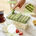 thumbnail image 4 of Ice Cube Tray with Lid and Storage Bin,56 Grid Stackable Ice Maker Tray with Press Release Design, Easy Release Ice Tray with Scoop for Freezer,Green, 4 of 7