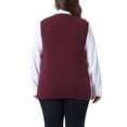 thumbnail image 4 of Agnes Orinda Plus Size Sweater Vest for Women V Neck Knit Vests Solid Classic Sleeveless Pullover Sweaters Tops 1X Burgundy, 4 of 7