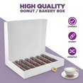 thumbnail image 4 of Fit Meal Prep 100 Pack 15x11.5x2.2'' White Bakery Box - Holds 12 Donuts, Auto-Popup Cardboard Gift Packaging and Baking Containers, Cookies, Brownies, Pastry and Bread Boxes, 4 of 8