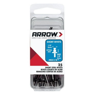 Arrow Fastener RSS1/8 Short Steel Rivet, 1/8"