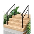 thumbnail image 1 of Outdoor Handrail Kit 2-Pack - Black 4-Step Heavy Duty for Stairs, 1 of 7