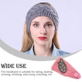 thumbnail image 5 of Linyer Crochet Headbands Winter Leaves Pattern with Rhinestones Elastic Head Protector Wide Warm Chunky Hair Accessories for Girls Skin pink, 5 of 5