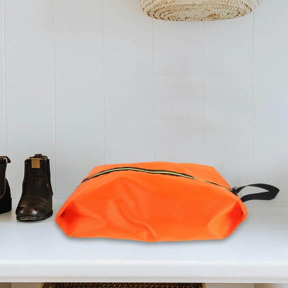 Milisten Orange Shoes Storage Pouch Portable Travel Organizer with Handle and Hanging Feature