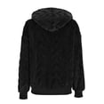 thumbnail image 6 of Women's Casual Fleece Jacket, Full Zip Fuzzy Hooded Jacket, Soft Plush Outerwear, Oversized Winter Coat, Long Sleeve Casual Coat, Warm Loungewear, Pocket Detail Jacket Black M, 6 of 8