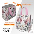 thumbnail image 3 of Pioneer Flower Floral Print Pattern Insulated Lunch Bag for Women & Adults,Large Portable Soft Cooler Lunch Bag,Thermal Food Storage Tote with Pearl Cotton,8.66L,8.75x5.75x9.5 Inch, 3 of 6