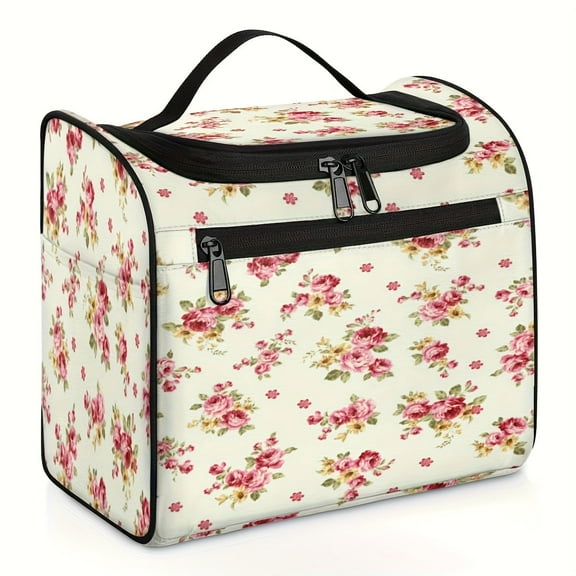 Floral - Printed Hanging Toiletry & Makeup Bag
