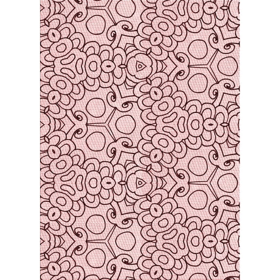 Ahgly Company Indoor Rectangle Patterned Light Rose Pink Area Rugs, 2' x 3'