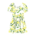 thumbnail image 7 of Amidoa Girl Dresses Skater Short Sleeve Twirl A-Line Dress Summer Casual Sundress for Kids Yellow Size 11, 7 of 7