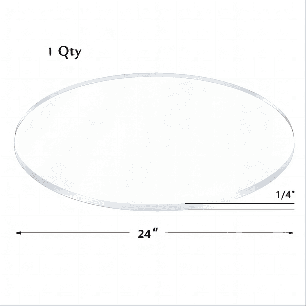 24 inch Round Plexiglass Table tops Clear Acrylic 1/4 inch thick