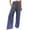 Blue, variant on Aofany High Waisted Wide Leg Pants for Women Summer Beach Boho Cotton Linen Palazzo Pants Casual Flowy Trousers with Pockets