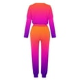 thumbnail image 5 of Trousers Suit Women's Gradient Color Round Neck Casual Loose Long Sleeve Top And Pants Set Dressy Pant Suits for A Wedding plus Outfit for Party Women Womens Rompers And Jumpsuits Dressy Two Piece Wom, 5 of 5
