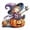 Purple-2, variant on Lilixerw Halloween Diamond Art Hanging Ornament Decoration, Witch On Broom Pumpkin Pattern Wall Hanging Sign with Chain, for Door, Porch and Wall Display, 8 inch