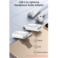 thumbnail image 2 of Adaptador de audio USB C a Lightning para auriculares AReMe, paquete de 2, 2 of 6