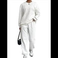 thumbnail image 2 of Conjunto Deportivo de Dos Piezas para Mujer: Sudadera y Pantalón Deportivo de Cuello Redondo Liso y Holgado, Conjunto de Jersey para Estar en Casa. M, 2 of 6