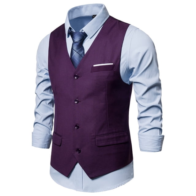 Product Classification Men's Suits Product Title Vest for Men in Solid Color Casual Business Front-Buttoned -Style