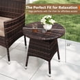 thumbnail image 4 of Gymax Set of 3 Patio Furniture Set Hand-Woven PE Wicker Conversation Set w/Armchairs Beige, 4 of 7