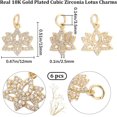 thumbnail image 2 of 1 Box 6Pcs Lotus Flower Charms 18K Gold Plated Brass Cubic Zirconia Flower Yoga Beads Charms Crafts Supplies for DIY Necklace Bracelet Earrings, 2 of 6