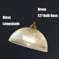 thumbnail image 7 of Clear Ribbed Glass Dome Pendant Light Fixture, Semicircle Transparent Glass Pendant Lamp, Vintage Farmhouse Pendant Light, Pendant Lighting for Kitchen Island Sink Dining Table Bar Entrance, 7 of 7