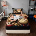 thumbnail image 3 of Manfei Baseball Twin Fitted Sheet, Sport Gamer Bedding, Red Blue Black 2-Piece, 1 Fitted Sheet and 1 Pillowcase, 3 of 6