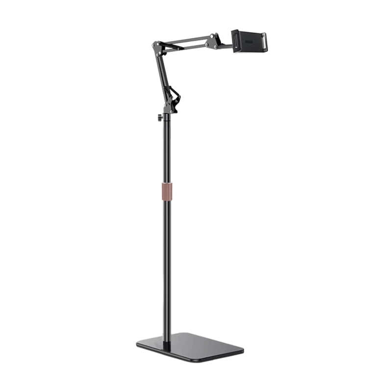 Tablet Floor Stand, Overhead Bed Phone Mount Height Adjustable Arm Stretchable Stand Holder-Black