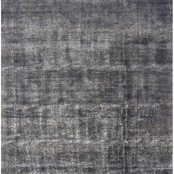 Ahgly Company Machine Washable Indoor Square Industrial Modern Gunmetal Gray Area Rugs, 6' Square