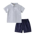 thumbnail image 4 of Gerichy Boys Summer Outfits Toddler Boys Summer Short Sleeve Striped Prints Tops Shorts 2PCS Outfits Clothes Set For Children Clothes, 4 of 6