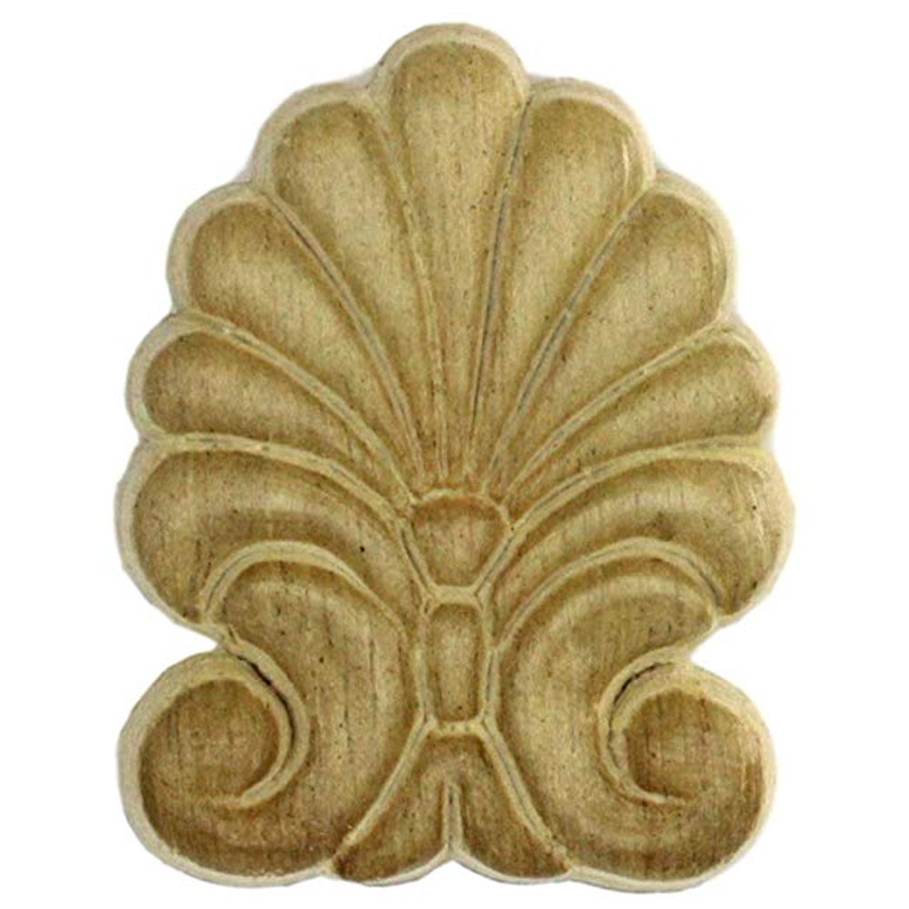 Birch Wood Applique Small Plume 21/8" X 15/8" Onlays and