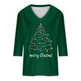 thumbnail image 4 of Fewfanhot Womens Fall Clothes Merry Christmas Plaid Pullover Sweatshirts Holiday Vacation Graphic Tees Tops, 4 of 5
