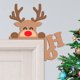 thumbnail image 2 of Paquete de 4 letreros decorativos para esquinas de puertas con la frase "I Saw That Christmas", esculturas de madera para pared artística, decoración de esquinas de puertas de casa de madera, 2 of 8