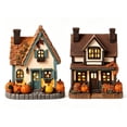 thumbnail image 7 of 2 Pack Fall Harvest Lighted Resin Cottage Figurines, 7.5 Inch LED Light Up Pumpkin & Fruit Harvest House Set for Thanksgiving Autumn Tabletop Home Decor, 7 of 7