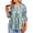 Green Stripe, variant on Fantaslook 3/4 Sleeve Plus Size Tops for Women Henley Neck Button Blouses Dressy Floral Tunic Work Shirts L-5XL