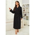 thumbnail image 2 of HEARTNICE Womens Fleece Robes, Soft Long Sleepwear Cozy Warm Bathrobes,(Black,2XL-3XL), 2 of 5
