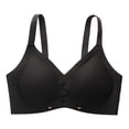 thumbnail image 6 of Alun Womens Wireless Jelly Bras Plus Size Seamless Smoothing Thin Padding T-Shirt Bra with Heart-Shaped Hollow Design Full Coverage Push up Soft Comfort Everyday Bralettes Black XXXXL, 6 of 8