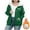 A_ Green, variant on Fleece Jacket Women Warm Winter Zip Up Hoodie Thermal Lined Hooded Sweatshirt Letter Print Oversized Thick Hoodies with Pockets Navy XXL