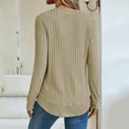 thumbnail image 3 of HAiming Long Sleeve Shirts for Women Tunic Loose Crewneck Pullover Curved Hem Tops Casual Basic Tee, 3 of 6