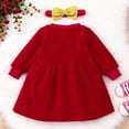 thumbnail image 2 of YEEDISON Children's Dress Autumn and Winter Girls' Dress Cotton Long Sleeve Bowknot Dress for 3M-3Y, 2 of 4