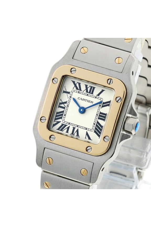Pre-Owned Cartier Santos Galbee Ladies W20012C4 Beige Quartz Watch B-159901