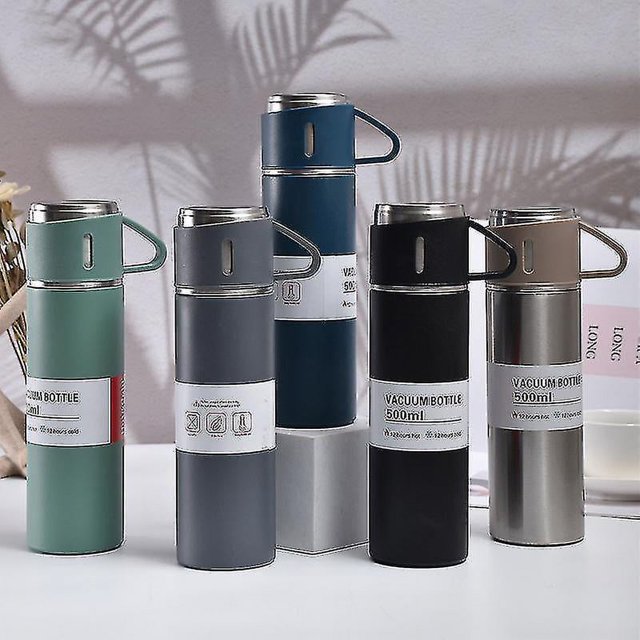 Set de regalo de acero inoxidable de 750ml, botella termo de estilo empresarial para oficina, termo con aislamiento térmico de agua caliente para exteriores, termo para pareja Cu-AM