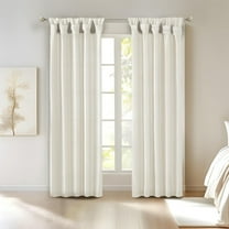 Gracie Mills Elroy Twist Tab Lined Faux Silk Window Curtain Panel - GRACE-113