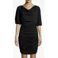 thumbnail image 2 of Nicole Miller Artelier BLACK Stretchy Matte Jersey Ruched Dress, US 4, 2 of 4