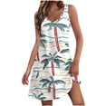 thumbnail image 2 of Viikei Women's Plus Size Dresses,Women's Summer Fashion Beach Pocket Printing Sleeveless V-Neck Dress White L, 2 of 7