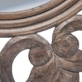 thumbnail image 6 of Creative Co-Op Round Carved Wood Botanical Framed Wall Mirror, Walnut, 6 of 7