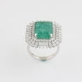 thumbnail image 3 of Emerald Solid 18 Kt White Gold SI Clarity HI Color Diamond Proposal Ring, 3 of 4